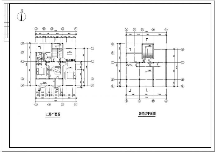 三层农居房cad建筑设计施工图_图1