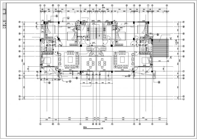 孝感市建设路某社区5层砖混结构住宅楼全套平面设计CAD图纸_图1