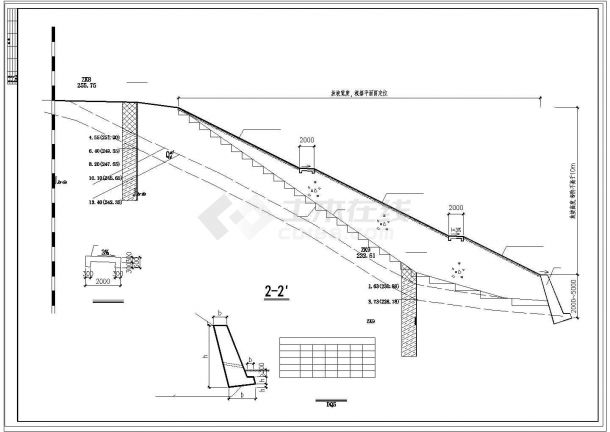 挡土墙护坡结构设计CAD施工图-图二