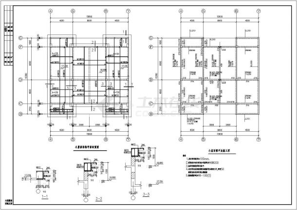 某大学多层框架结构办公楼设计cad全套结构施工图（含设计说明）-图二
