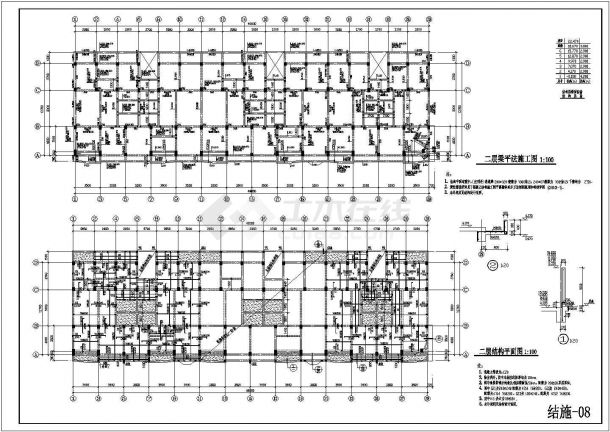某多层框架结构民房设计cad全套结构施工图（含设计说明）-图二