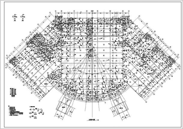 某框架结构多层学校食堂设计cad全套结构施工图（含设计说明）-图二