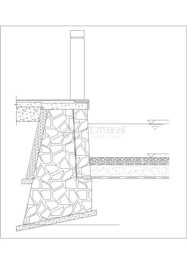 毛石挡土墙设计cad结构施工图（含设计说明）-图一
