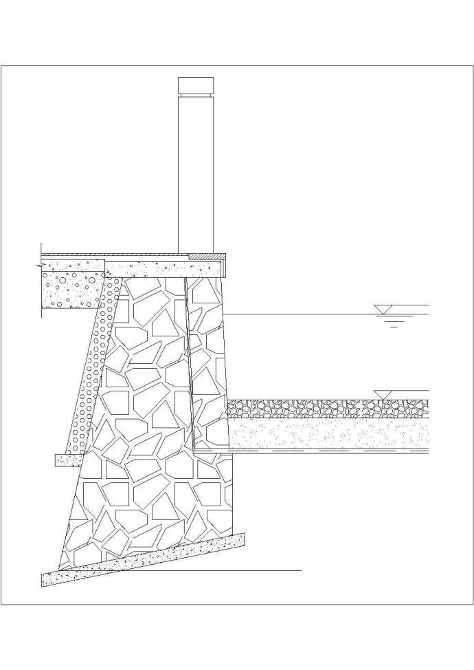 毛石挡土墙设计cad结构施工图（含设计说明）_图1