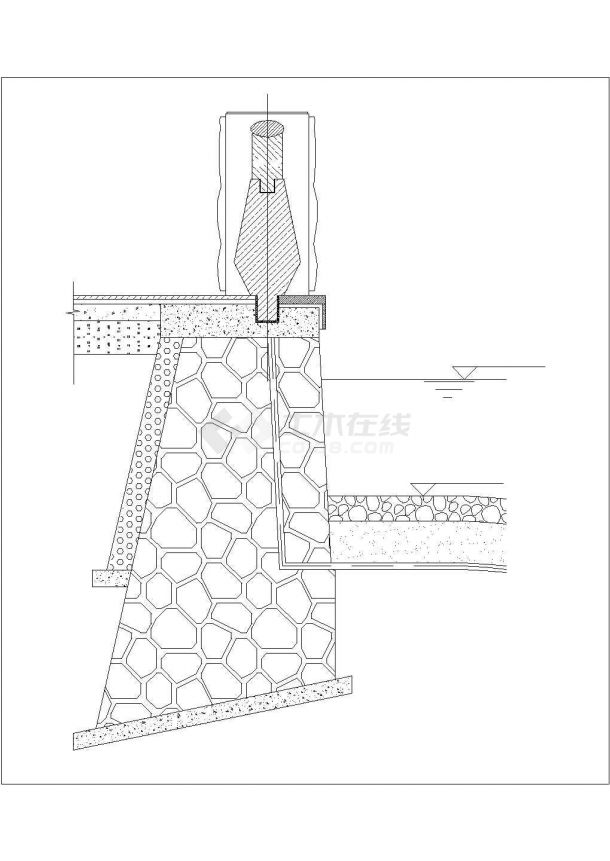 毛石挡土墙设计cad结构施工图（含设计说明）-图二