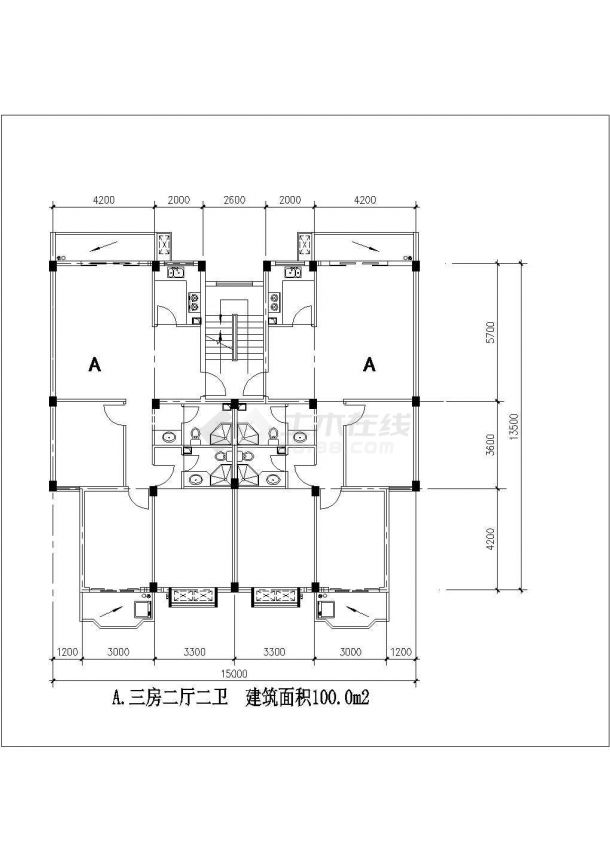 昆山市福黎花园小区经典热门的平面户型设计CAD图纸（共19张）-图二