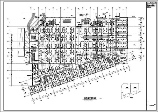 河北唐山古冶金街大型商场暖通设计施工图（含设计说明，二类多层建筑）cad图纸-图二