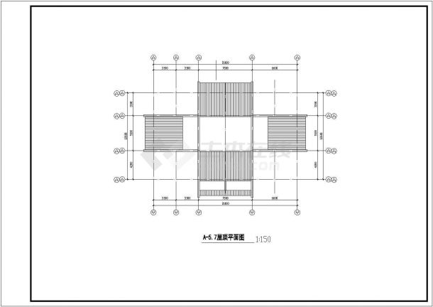 上海奉贤区某小区5+1跃层住宅楼平面设计CAD图纸（每层1梯2户）-图一
