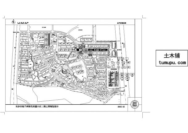 长沙市橘子洲小区总平面规划设计CAD图纸（占地15万平米）-图一