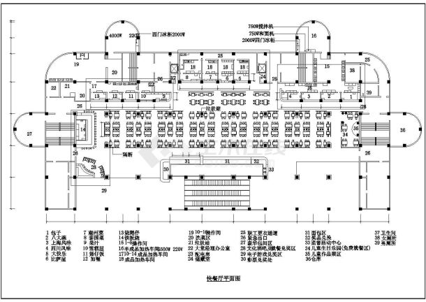 快餐店精美装修布置CAD套图-图一