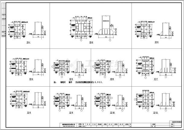 某电机公司二层钢框架结构厂房设计cad全套结构施工图纸-图二