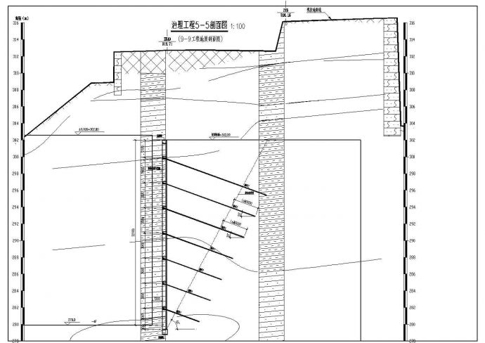 某基坑边坡格构式锚杆挡土墙肋柱支护结构cad设计图，21张图纸_图1