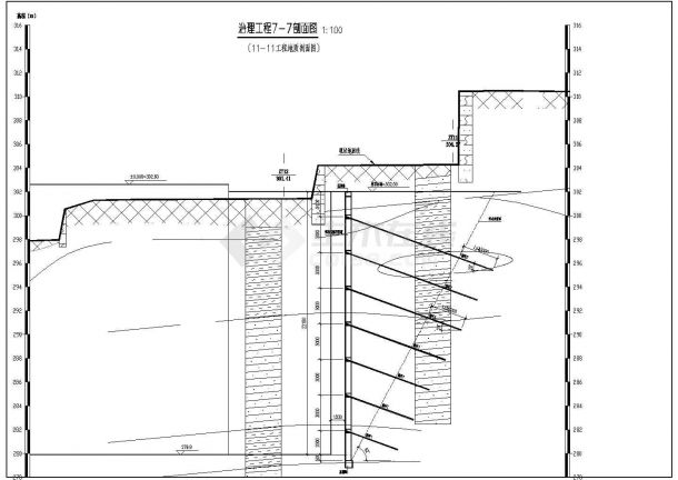 某基坑边坡格构式锚杆挡土墙肋柱支护结构cad设计图，21张图纸-图二