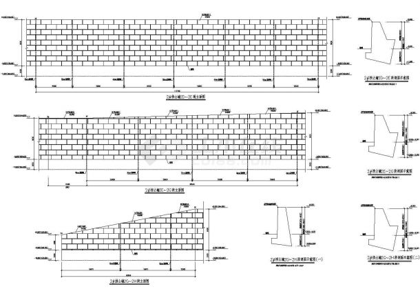 某厂区毛石和钢筋混凝土挡土墙结构施工图（CAD图纸）-图二