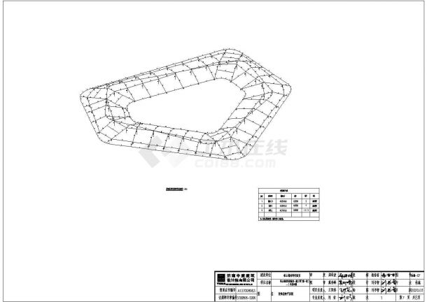 1号楼屋顶异形造型结构设计CAD平面布置参考图-图二