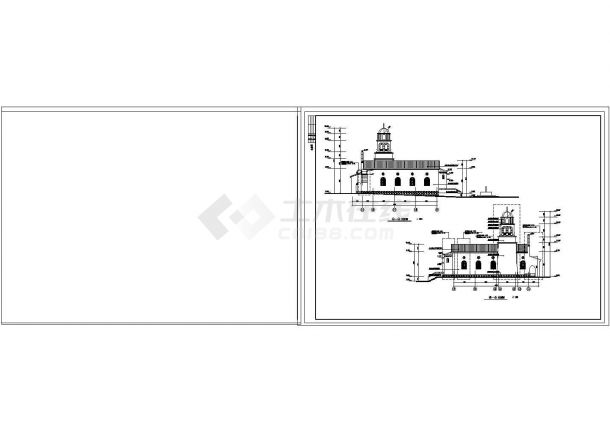 英伦风情的教堂建筑施工CAD设计方案图纸cad图纸-图二
