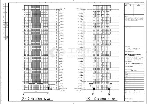 宁波高新区远大中心项目-立面CAD图-图一