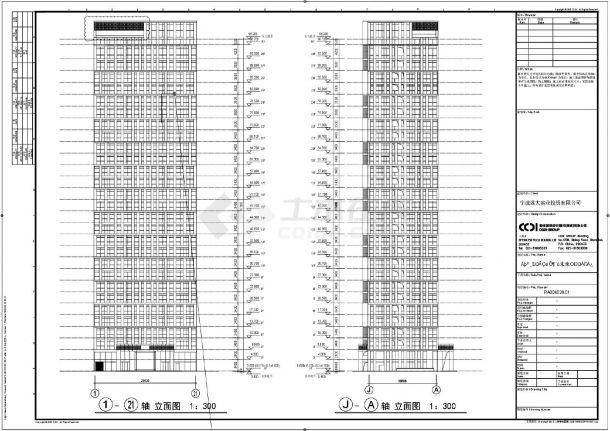 宁波高新区远大中心项目-立面CAD图-图二