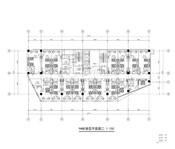 宁波高新区远大中心项目-8.9号楼建施平面CAD图-图二