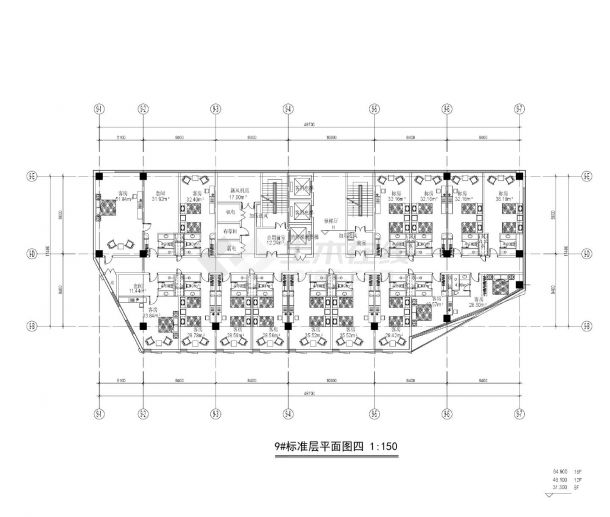 宁波高新区远大中心项目-8.9号楼平面CAD图-图一