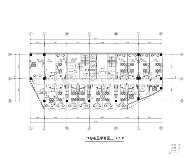 宁波高新区远大中心项目-8.9号楼平面CAD图-图二