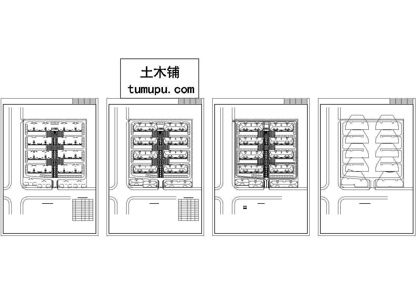 南京浦口区某高档社区平面规划设计CAD图纸（含交通和日照分析图）