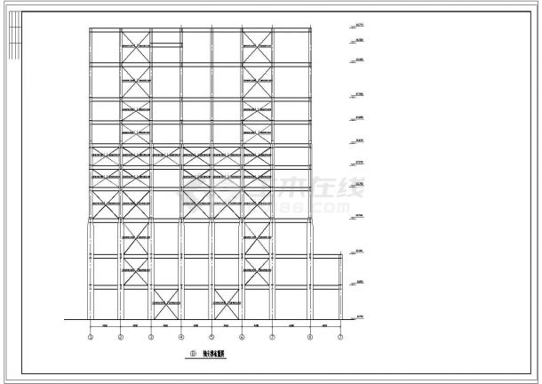 多层钢结构厂房结构施工cad图-图二