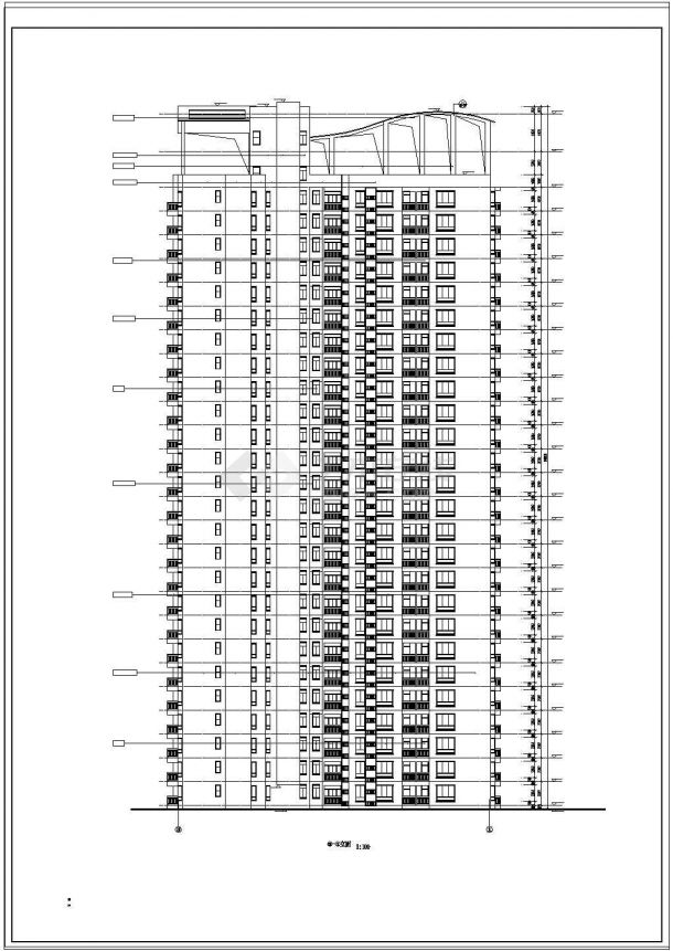 重庆某高层住宅建筑设计cad施工图纸-图二