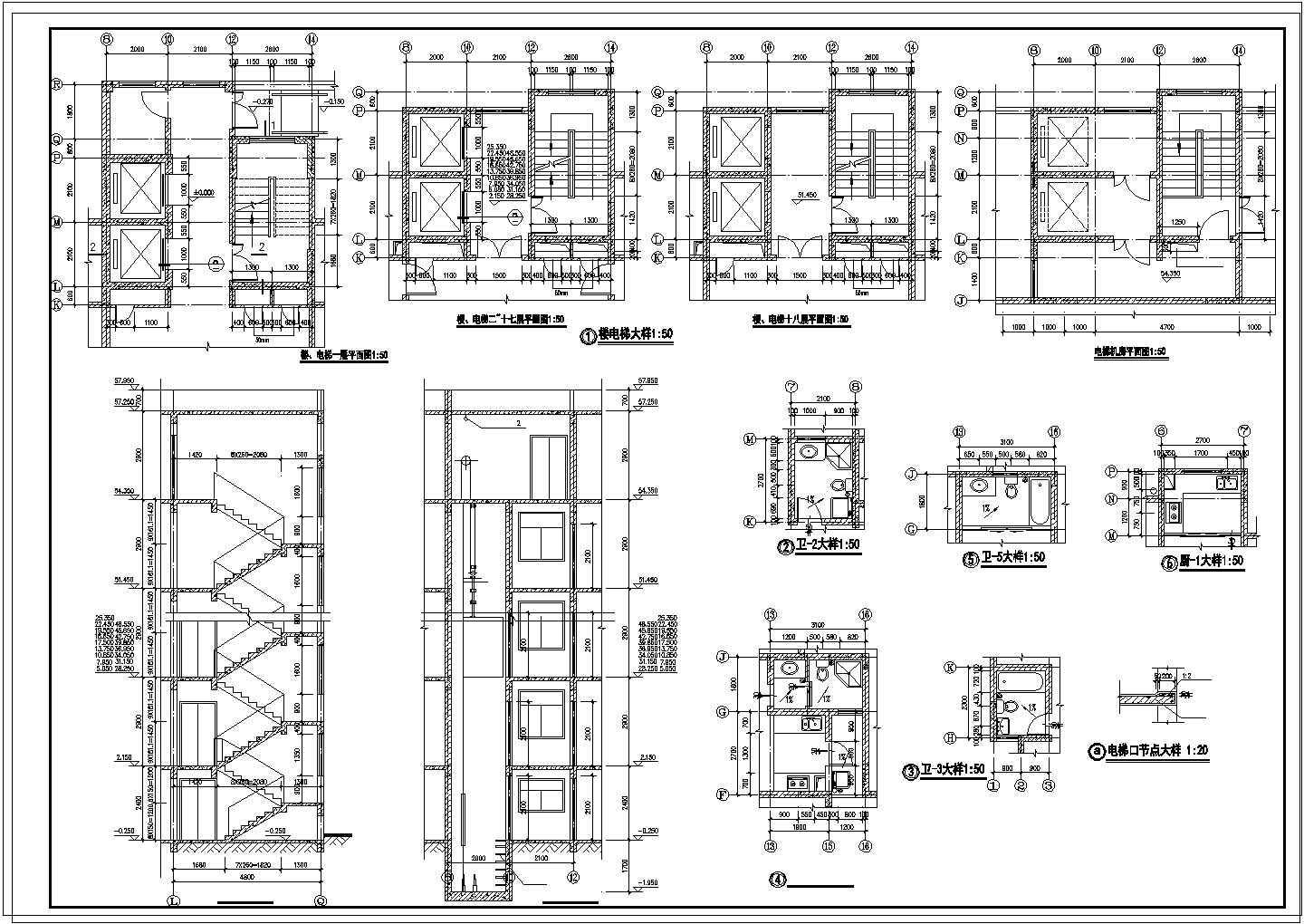 某十七层连塔住宅楼建筑设计CAD施工图纸