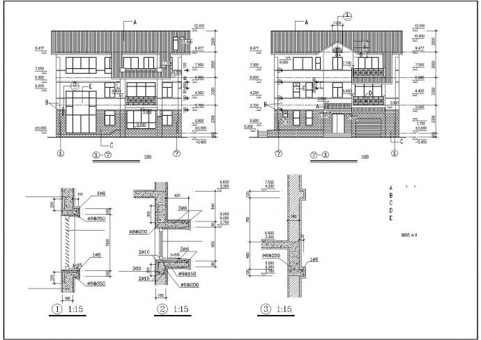 某地区简单别墅建筑全套设计施工CAD图纸_图1