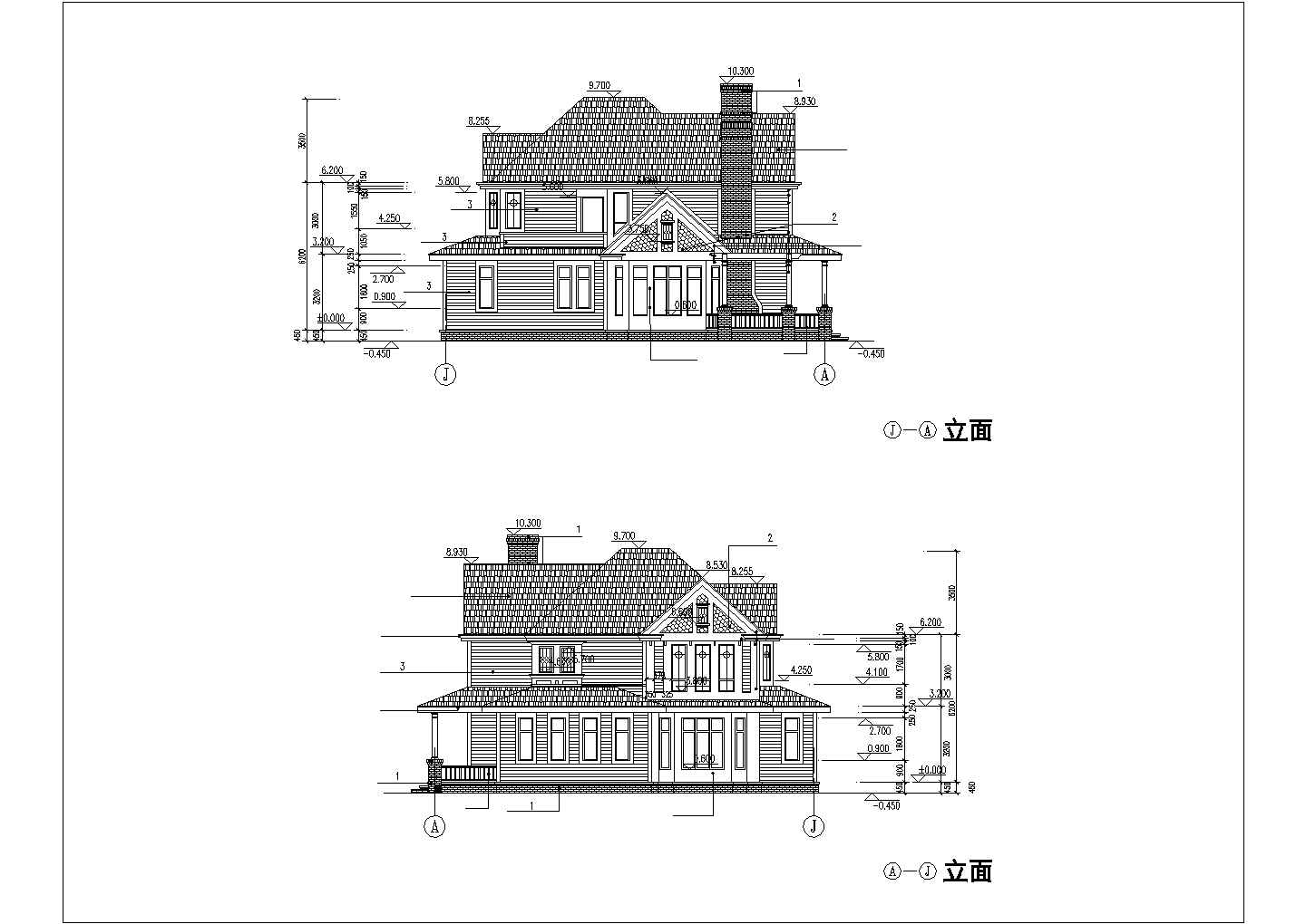 某地区小区精致别墅建筑全套设计施工CAD图纸