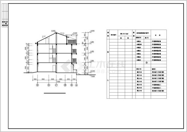 某地区高级联建房B型建筑全套设计施工CAD图纸-图一