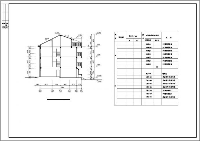 某地区高级联建房B型建筑全套设计施工CAD图纸_图1