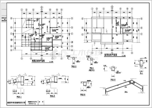 某地区高级联建房B型建筑全套设计施工CAD图纸-图二