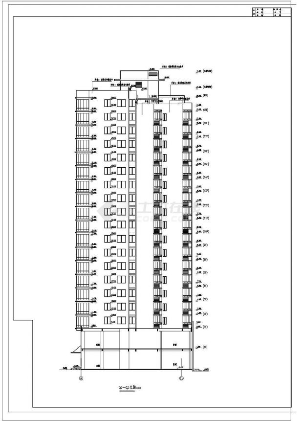 某十八层单身公寓施工CAD图-图一