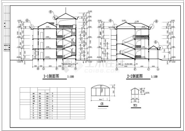 某四层养老院建筑设计CAD扩初图-图二