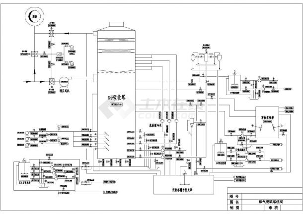 某炉烟气脱硫系统图CAD节点详细完整图纸-图一