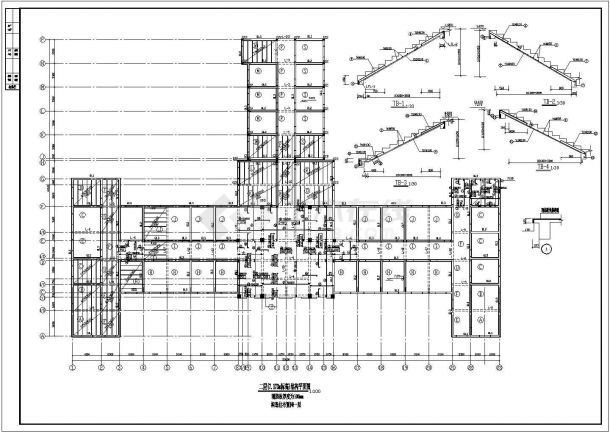 某中医院框架结构门诊楼钢结构CAD施工图-图二