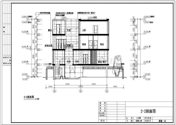 某四层住宅式私人会所建筑施工图纸(含效果图)-图二