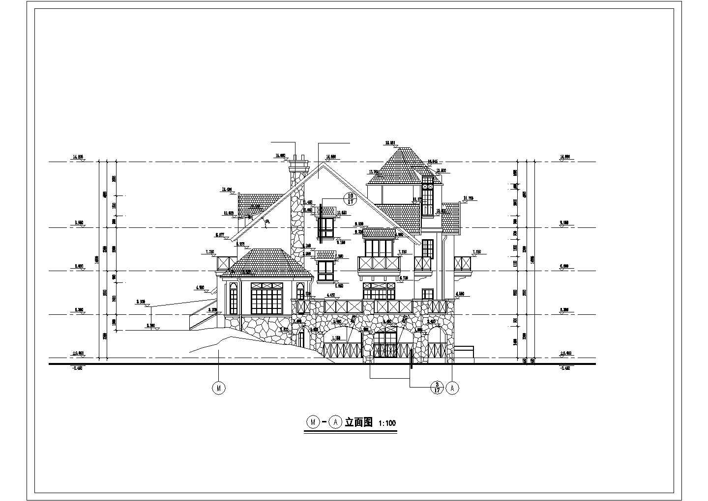 某城市高级别墅建筑全套设计施工CAD图纸