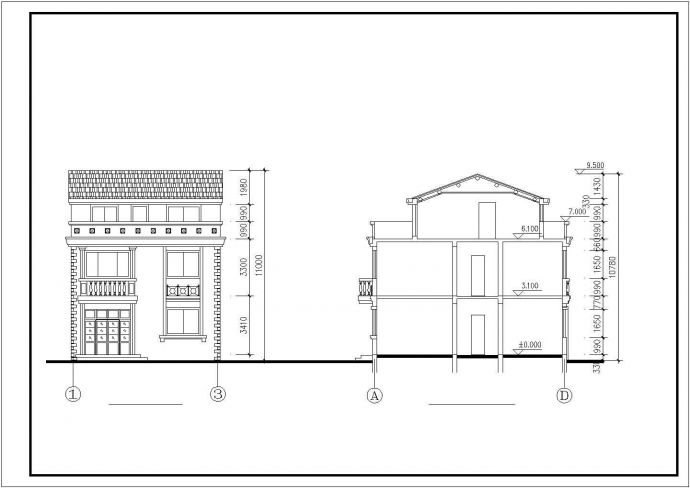 某地区高级别墅建筑结构全套设计施工CAD图纸_图1