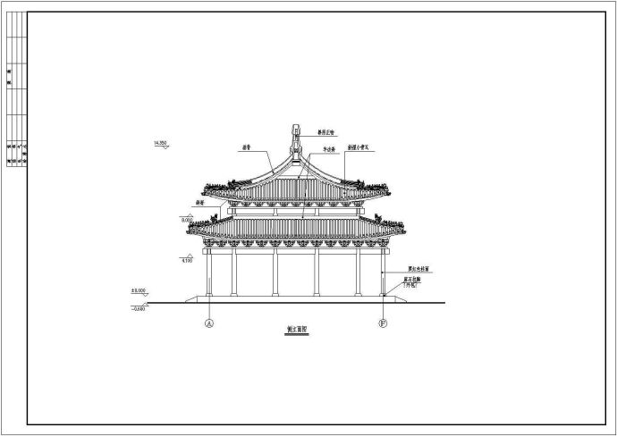 河南省洛阳市装修设计某某寺庙金殿建筑施工图纸_图1