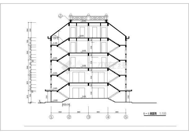 某地区5层私宅建筑全套设计施工CAD图纸-图一