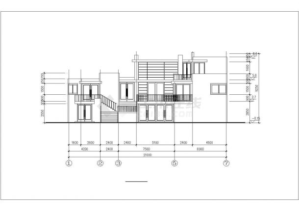 某城市高档别墅建筑完整设计施工CAD图纸-图二