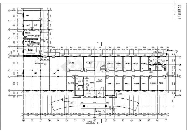 某地五层门诊楼建筑方案设计CAD图-图二