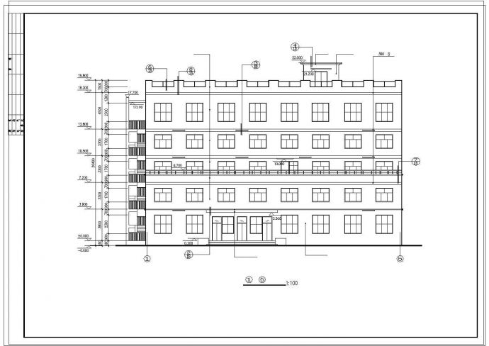 某五层医院行政综合楼建筑设计CAD方案图_图1