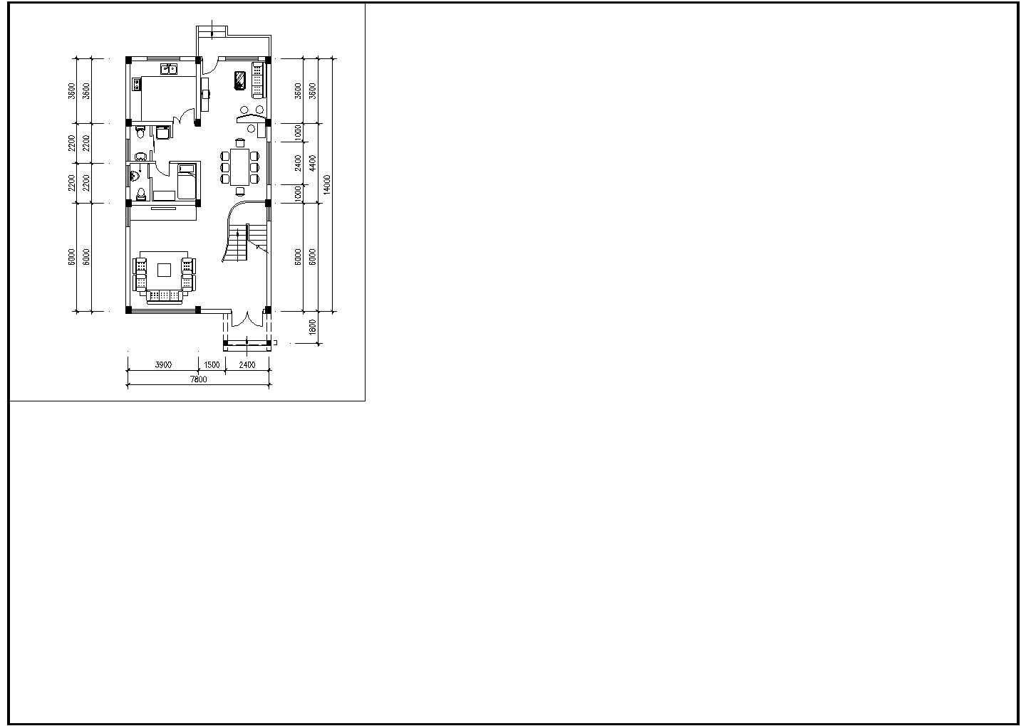某小区农村多层小别墅建筑方案设计施工CAD图纸