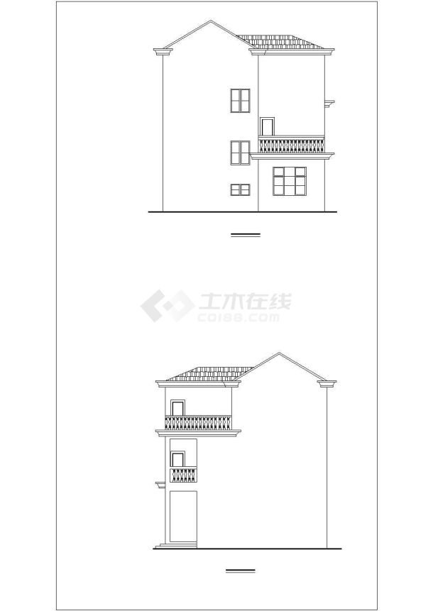 某小区农村住宅建筑全套方案设计施工CAD图纸-图二