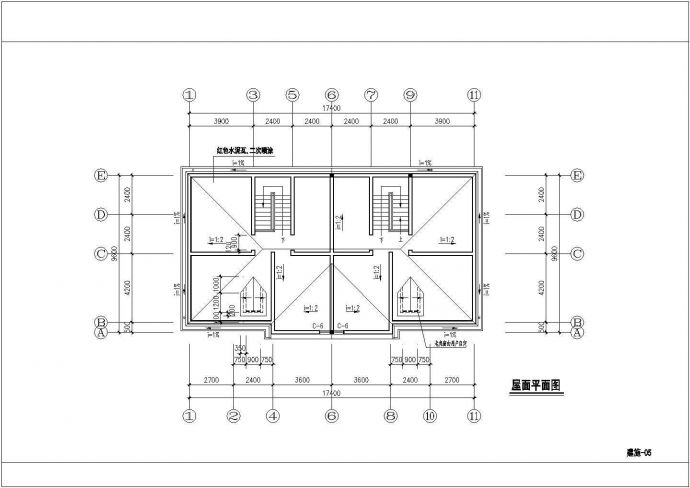 252平方米二层新农村住宅单体方案设计cad图，共九张_图1