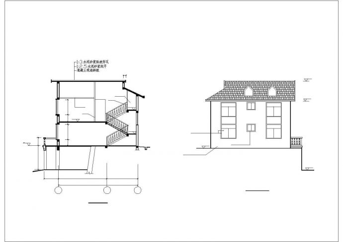 某山区别墅住宅建筑方案设计施工CAD图纸_图1